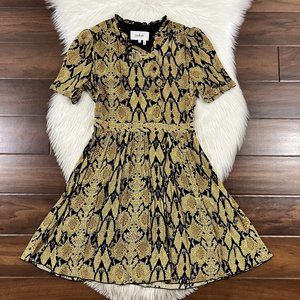 ba&sh Women's Size XS Snake Print Cascade Lady Short Sleeve Dress‎